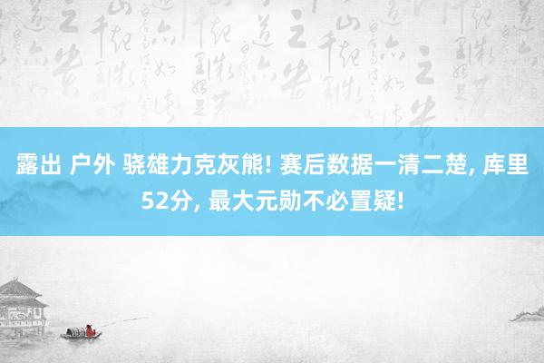 露出 户外 骁雄力克灰熊! 赛后数据一清二楚， 库里52分， 最大元勋不必置疑!